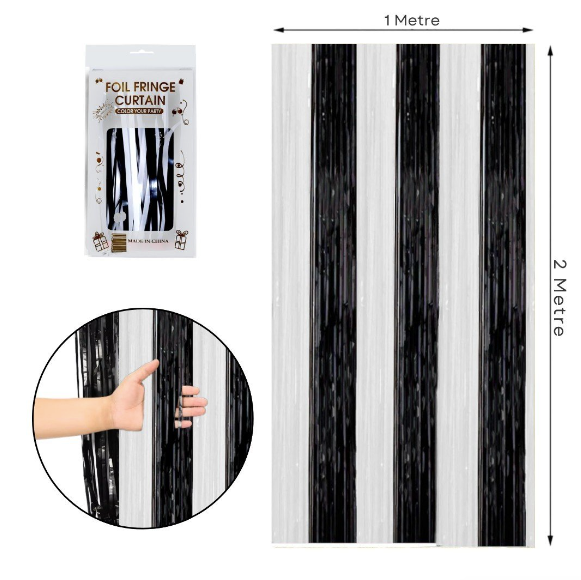 İthal Metalize Siyah Beyaz Arka Plan Perdesi 2x1 m